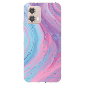 Picasee Motorola Moto G53 5G Hülle - Transparentes Silikon - Pink liquid
