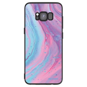 Picasee Samsung Galaxy S8 G950F Hülle - Schwarzes Silikon - Pink liquid