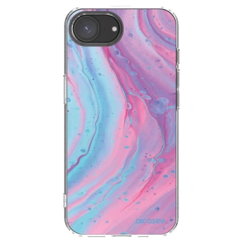 Picasee Apple iPhone 16e Hülle - Transparentes Silikon - Pink liquid
