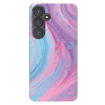 Picasee Samsung Galaxy S24 FE S721B Hülle - Transparentes Silikon - Pink liquid