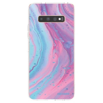 Picasee Samsung Galaxy S10 Plus G975 Hülle - Transparentes Silikon - Pink liquid