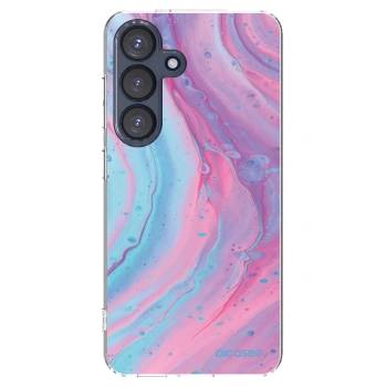Picasee Samsung Galaxy S25 5G Hülle - Transparentes Silikon - Pink liquid