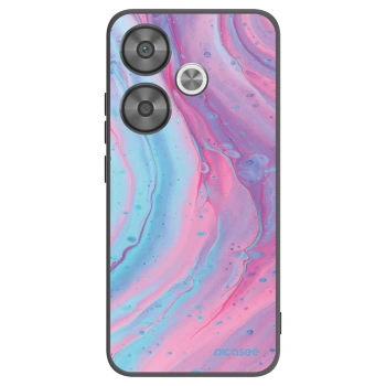 Picasee Xiaomi Poco F6 Hülle - Schwarzes Silikon - Pink liquid