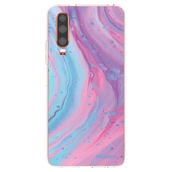 Picasee Huawei P30 Hülle - Transparentes Silikon - Pink liquid