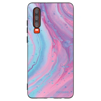 Picasee Huawei P30 Hülle - Schwarzes Silikon - Pink liquid
