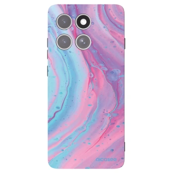 Picasee Motorola Edge 60 Pro Hülle - Schwarzes Silikon - Pink liquid