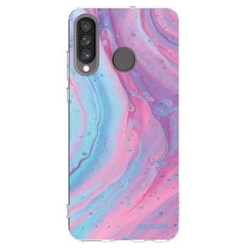 Picasee Huawei P30 Lite Hülle - Transparentes Silikon - Pink liquid