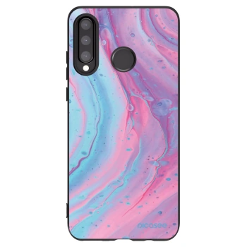 Picasee Huawei P30 Lite Hülle - Schwarzes Silikon - Pink liquid