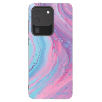Picasee Samsung Galaxy S20 Ultra 5G G988F Hülle - Transparentes Silikon - Pink liquid