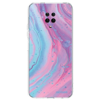 Picasee Xiaomi Redmi Note 9S Hülle - Transparentes Silikon - Pink liquid