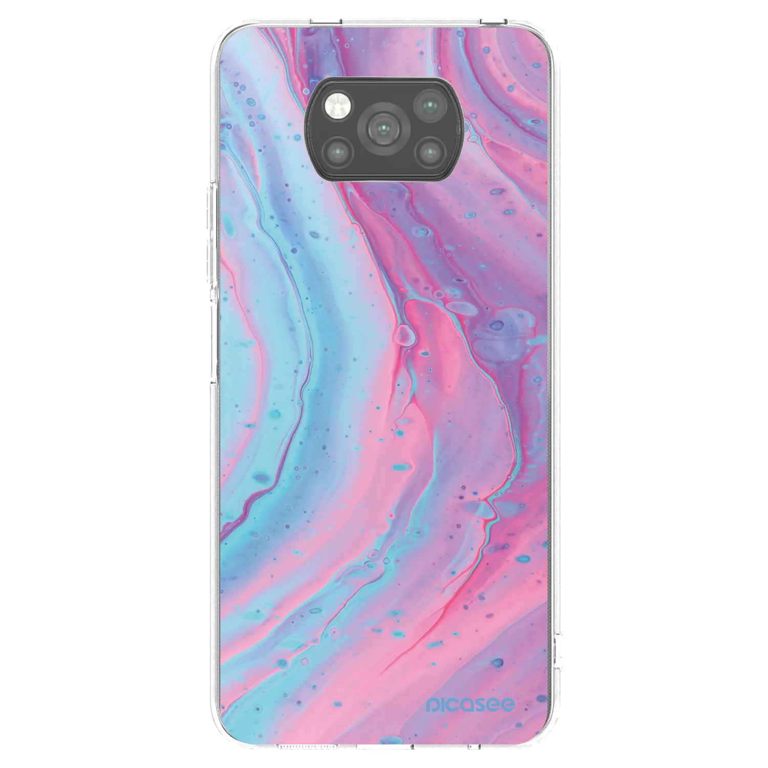 Picasee Xiaomi Poco X3 Hülle - Schwarzes Silikon - Pink liquid