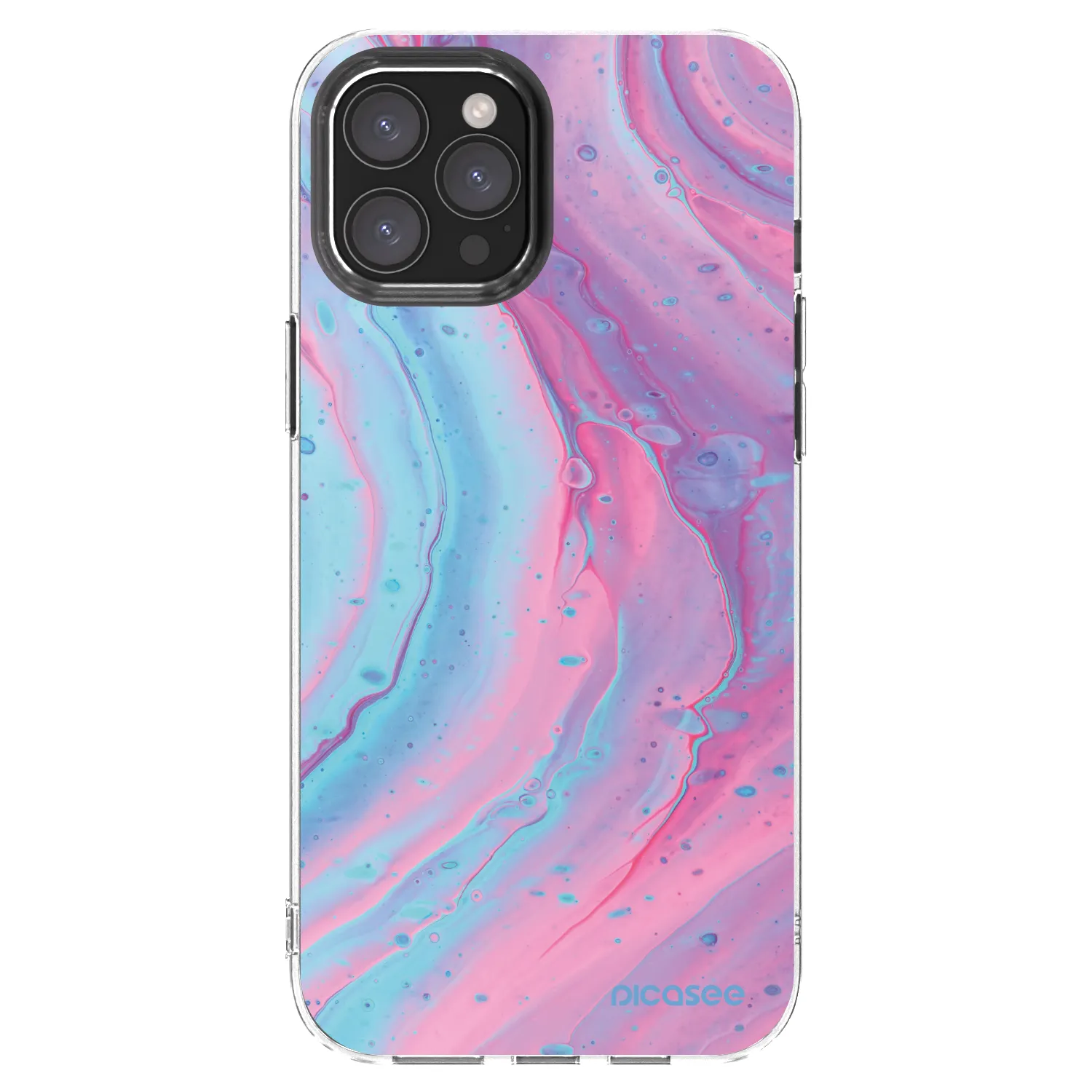 Picasee Apple iPhone 12 Pro Max Hülle - Transparentes Silikon - Pink liquid