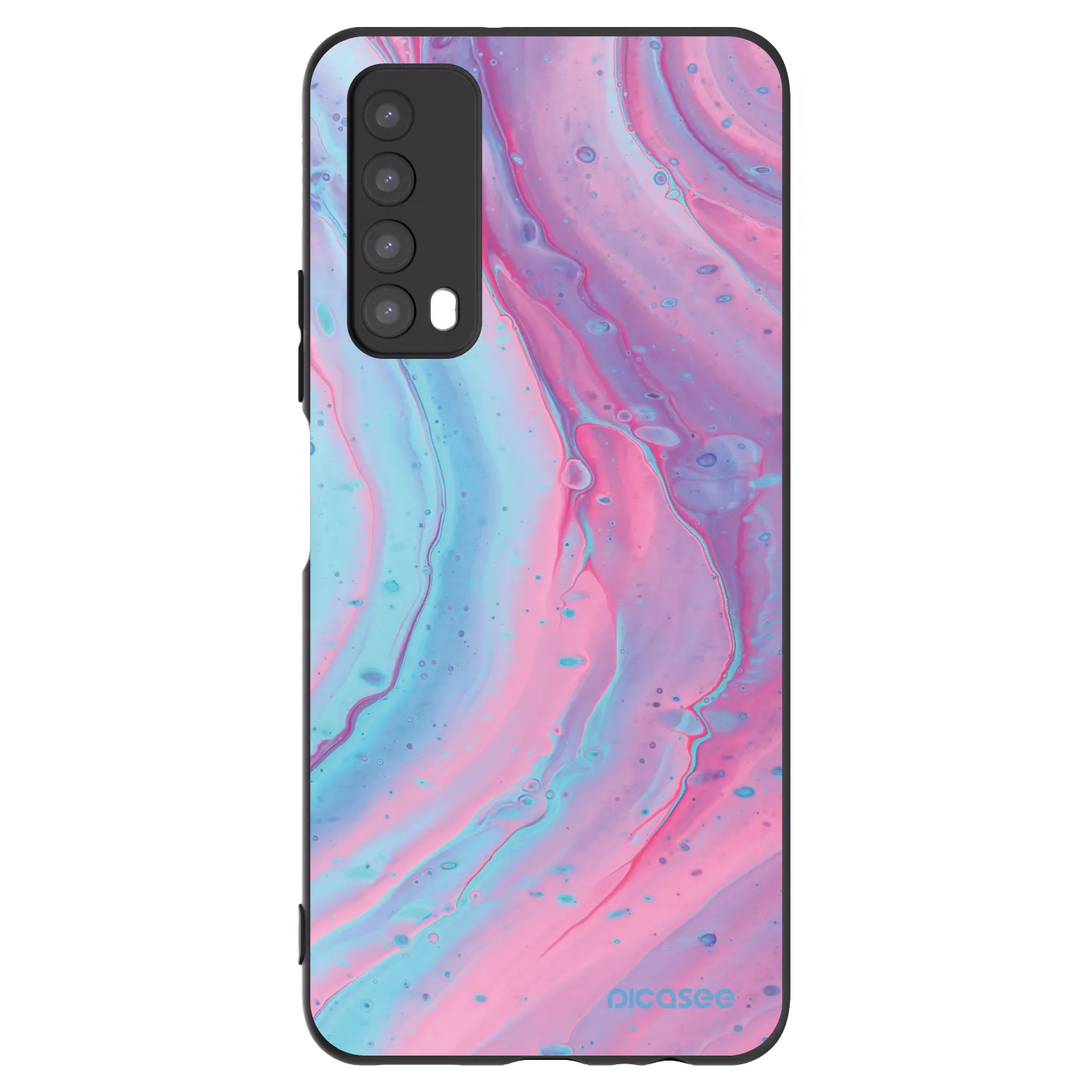 Picasee Huawei P Smart 2021 Hülle - Schwarzes Silikon - Pink liquid