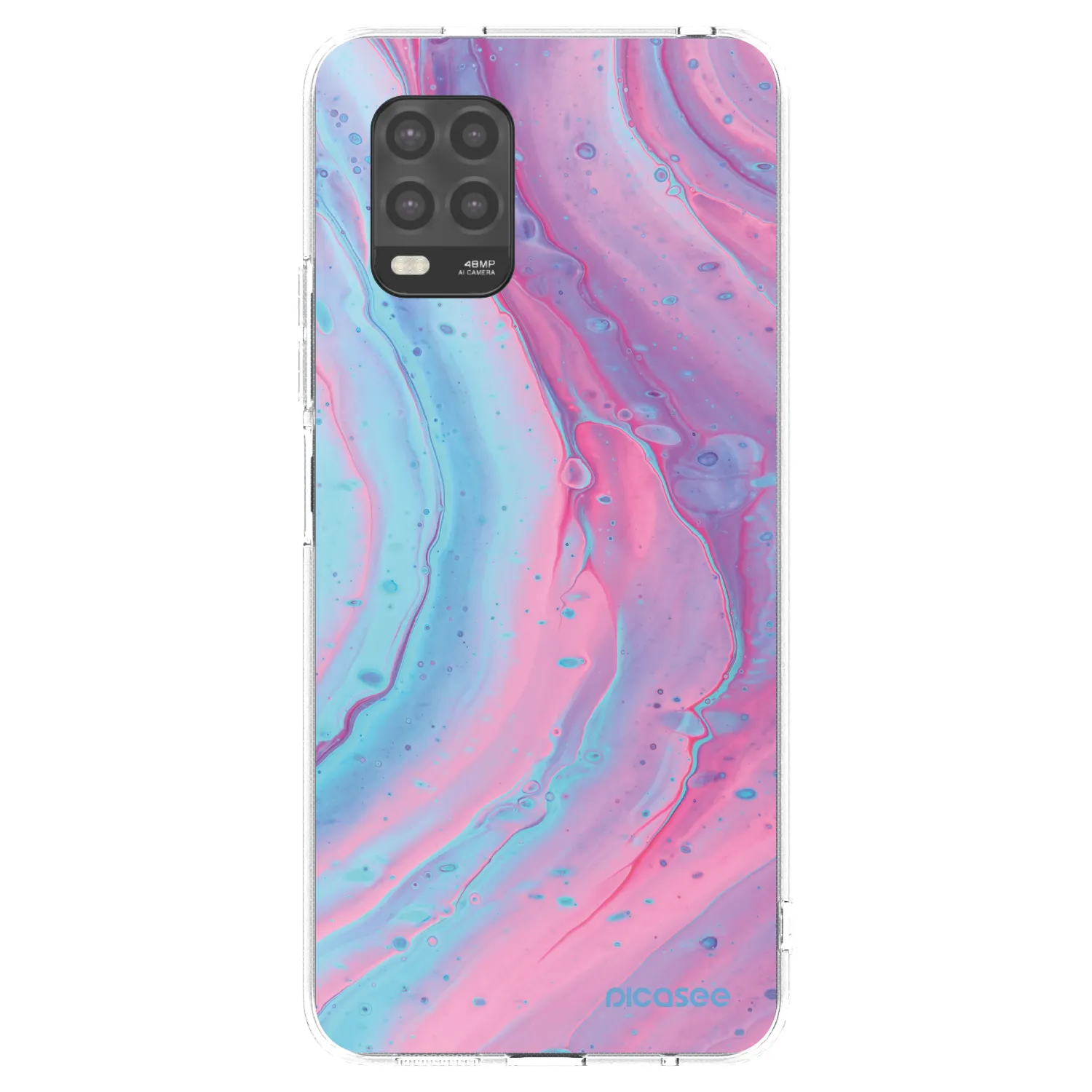 Picasee Xiaomi Mi 10 Lite Hülle - Transparentes Silikon - Pink liquid