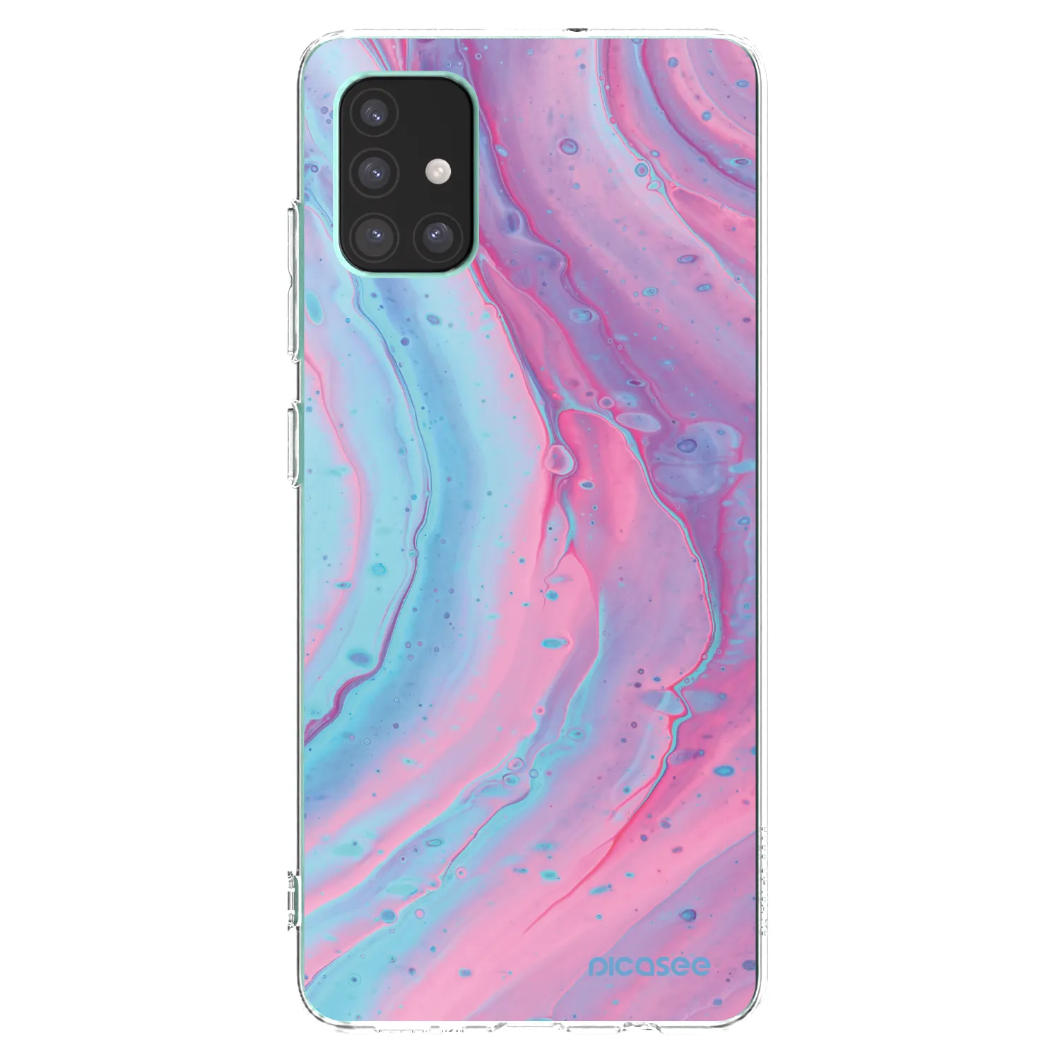 Picasee Samsung Galaxy M51 M515F Hülle - Transparentes Silikon - Pink liquid