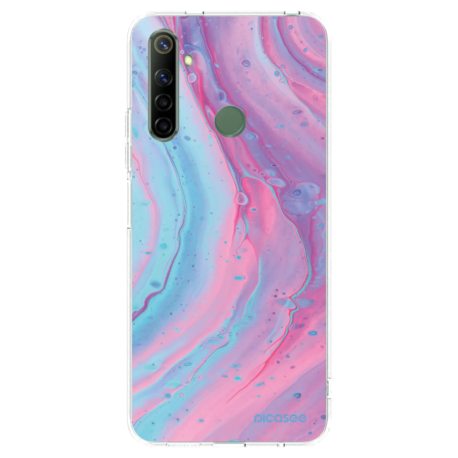 Picasee Realme 6i Hülle - Transparentes Silikon - Pink liquid