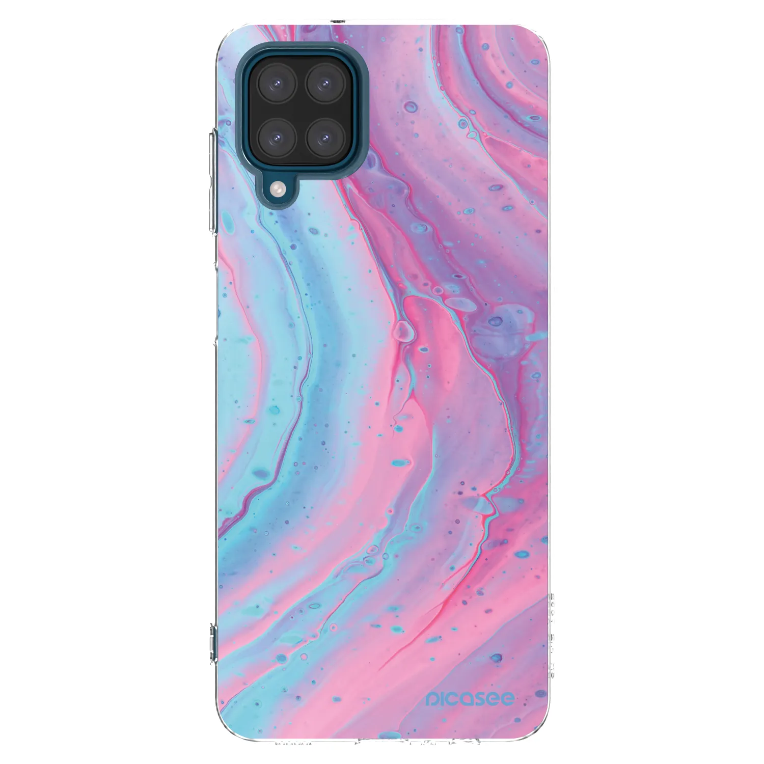 Picasee Samsung Galaxy A12 A125F Hülle - Transparentes Silikon - Pink liquid