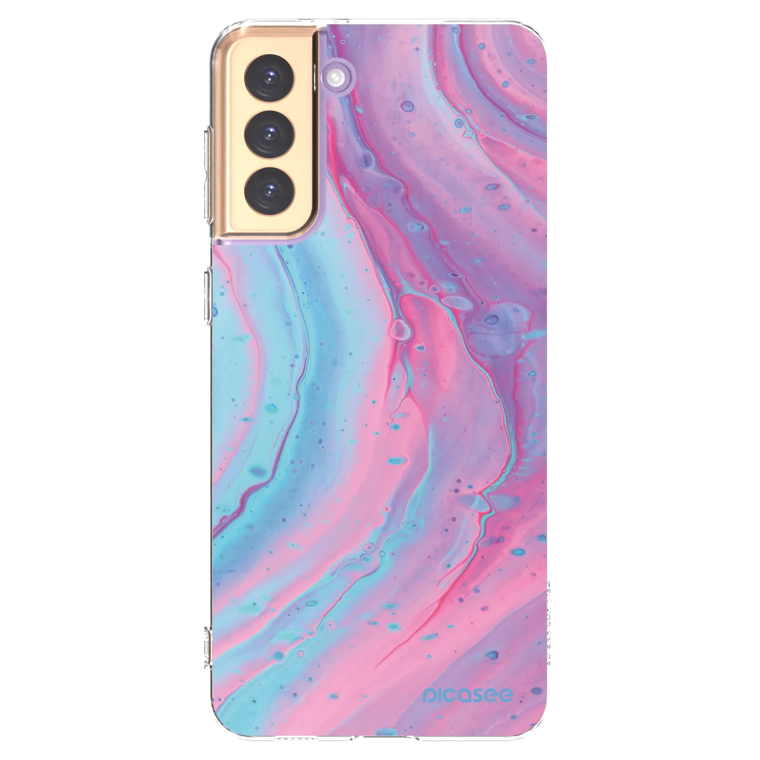 Picasee Samsung Galaxy S21+ 5G G996F Hülle - Transparentes Silikon - Pink liquid