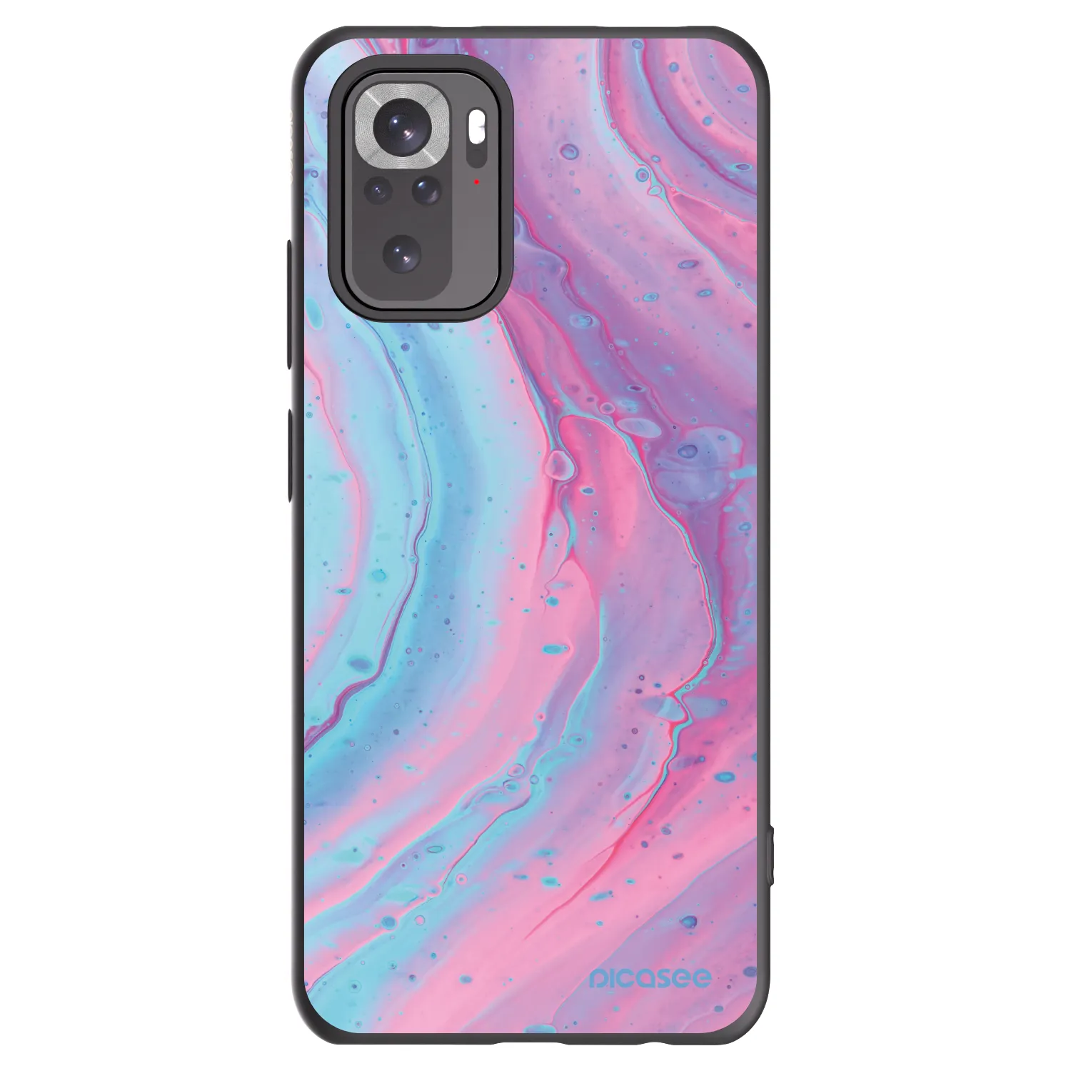Picasee Xiaomi Redmi Note 10 Hülle - Schwarzes Silikon - Pink liquid