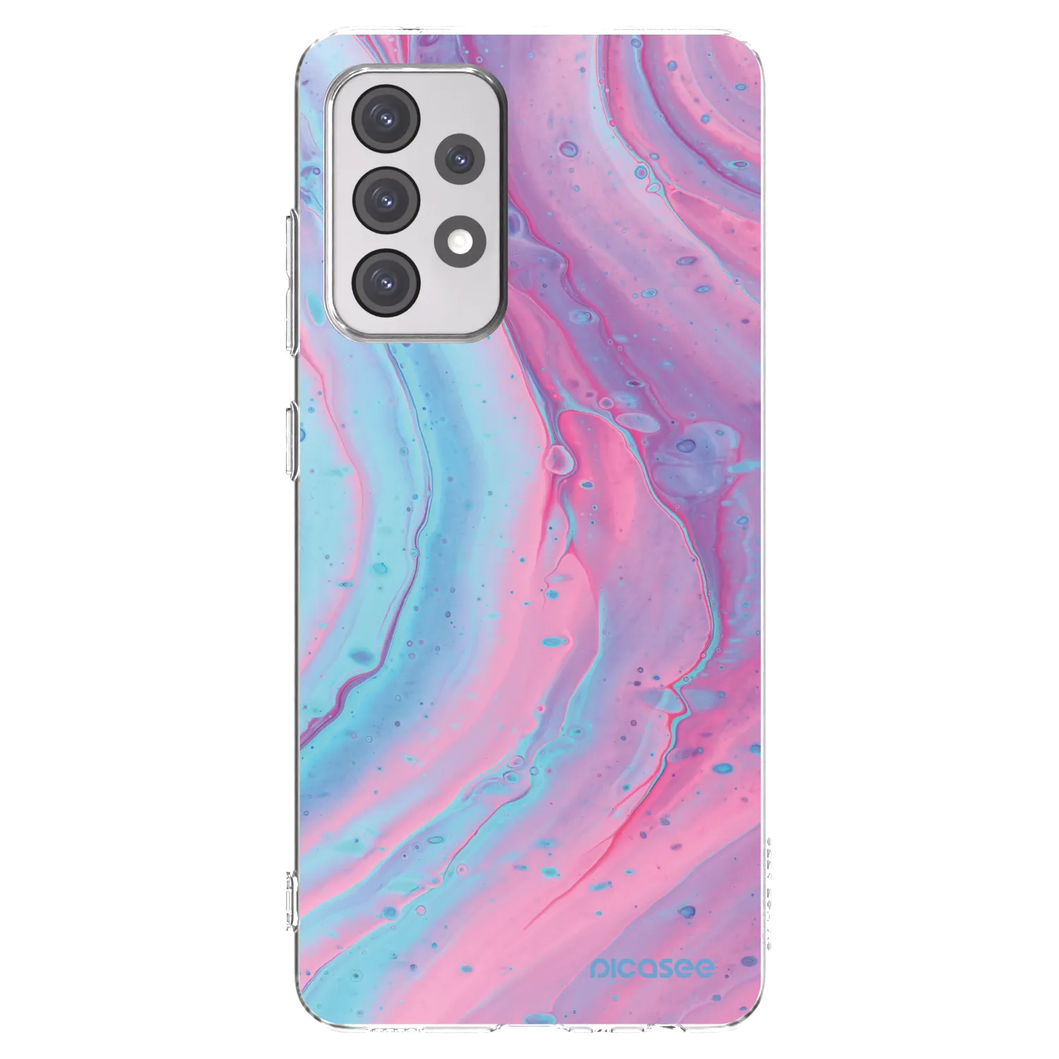 Picasee Samsung Galaxy A52 5G A525F Hülle - Transparentes Silikon - Pink liquid