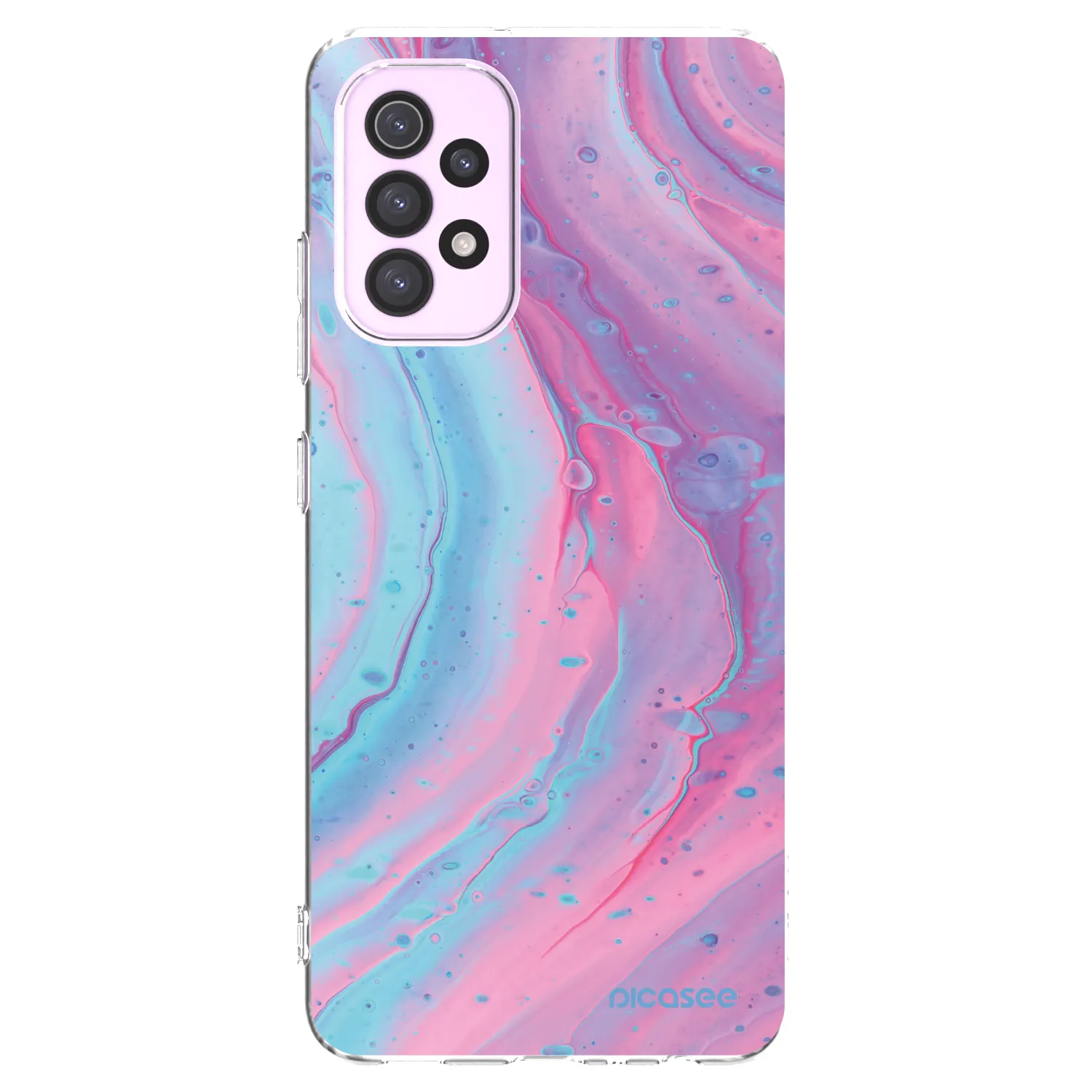 Picasee Samsung Galaxy A32 5G A326B Hülle - Transparentes Silikon - Pink liquid