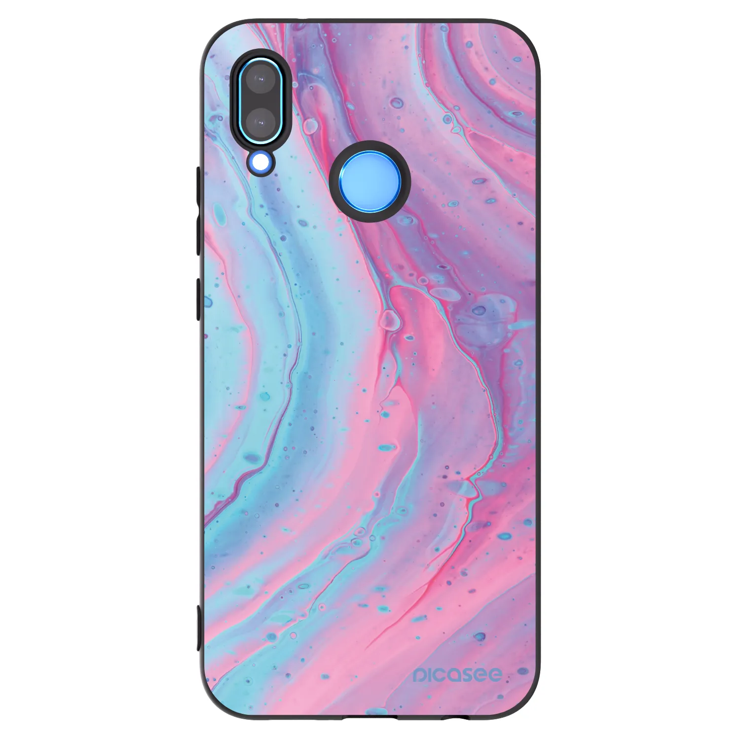 Picasee Huawei P20 Lite Hülle - Schwarzes Silikon - Pink liquid