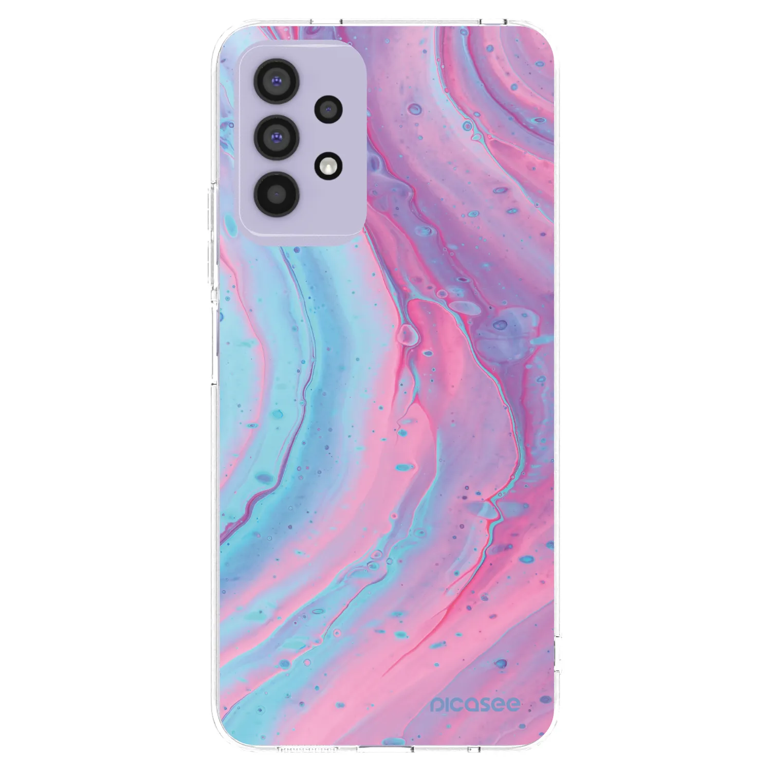 Picasee Samsung Galaxy A32 4G SM-A325F Hülle - Transparentes Silikon - Pink liquid