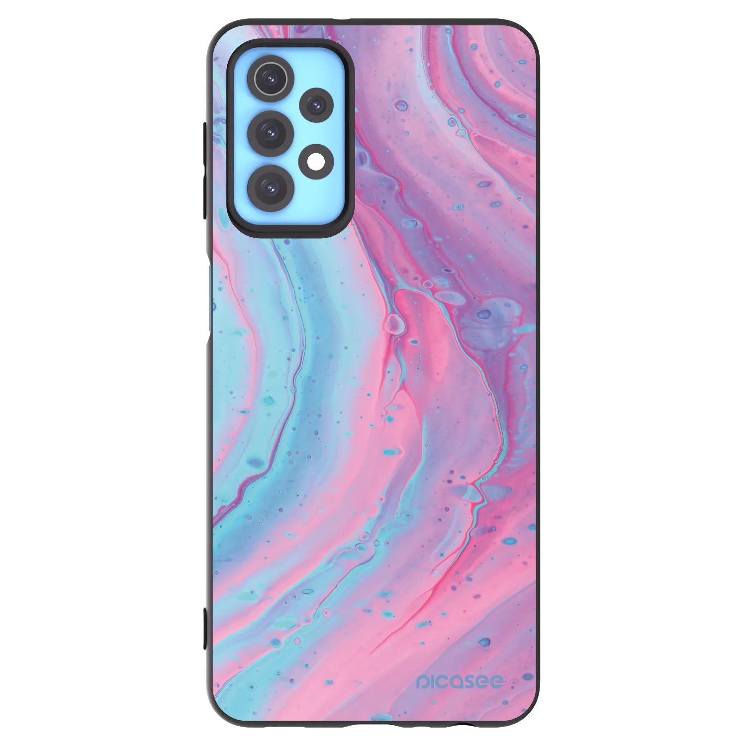 Picasee Samsung Galaxy A32 4G SM-A325F Hülle - Schwarzes Silikon - Pink liquid