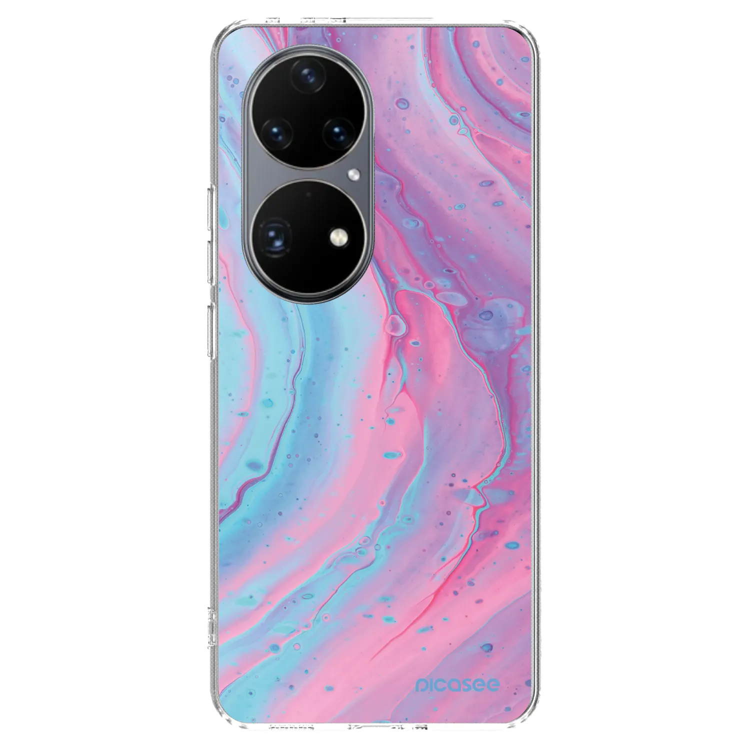 Picasee Huawei P50 Hülle - Transparentes Silikon - Pink liquid