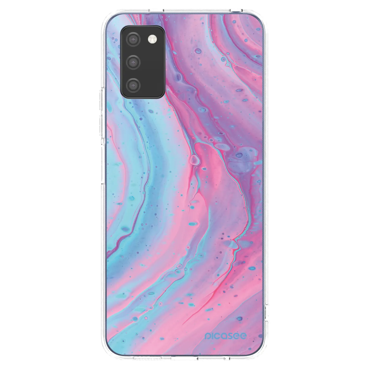 Picasee Samsung Galaxy A02s A025G Hülle - Transparentes Silikon - Pink liquid