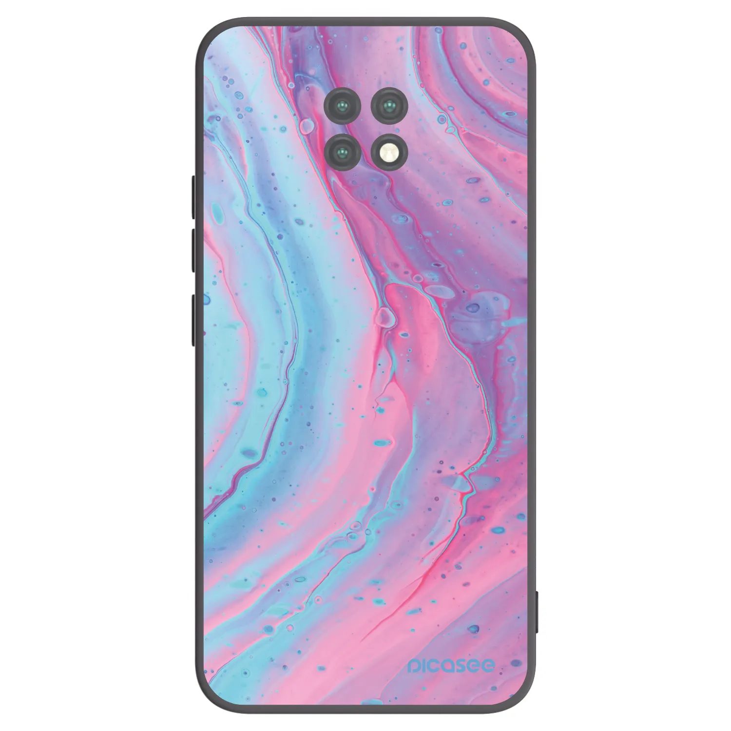 Picasee Xiaomi Redmi Note 9T Hülle - Schwarzes Silikon - Pink liquid