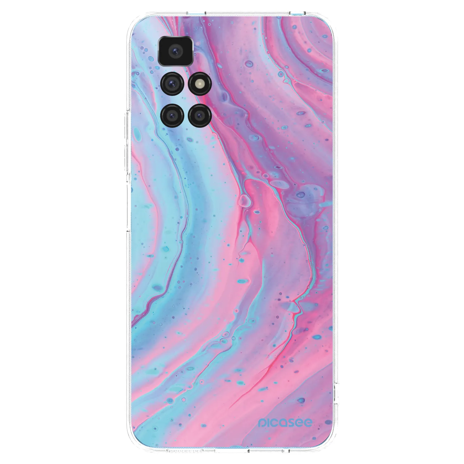 Picasee Xiaomi Redmi 10 Hülle - Transparentes Silikon - Pink liquid