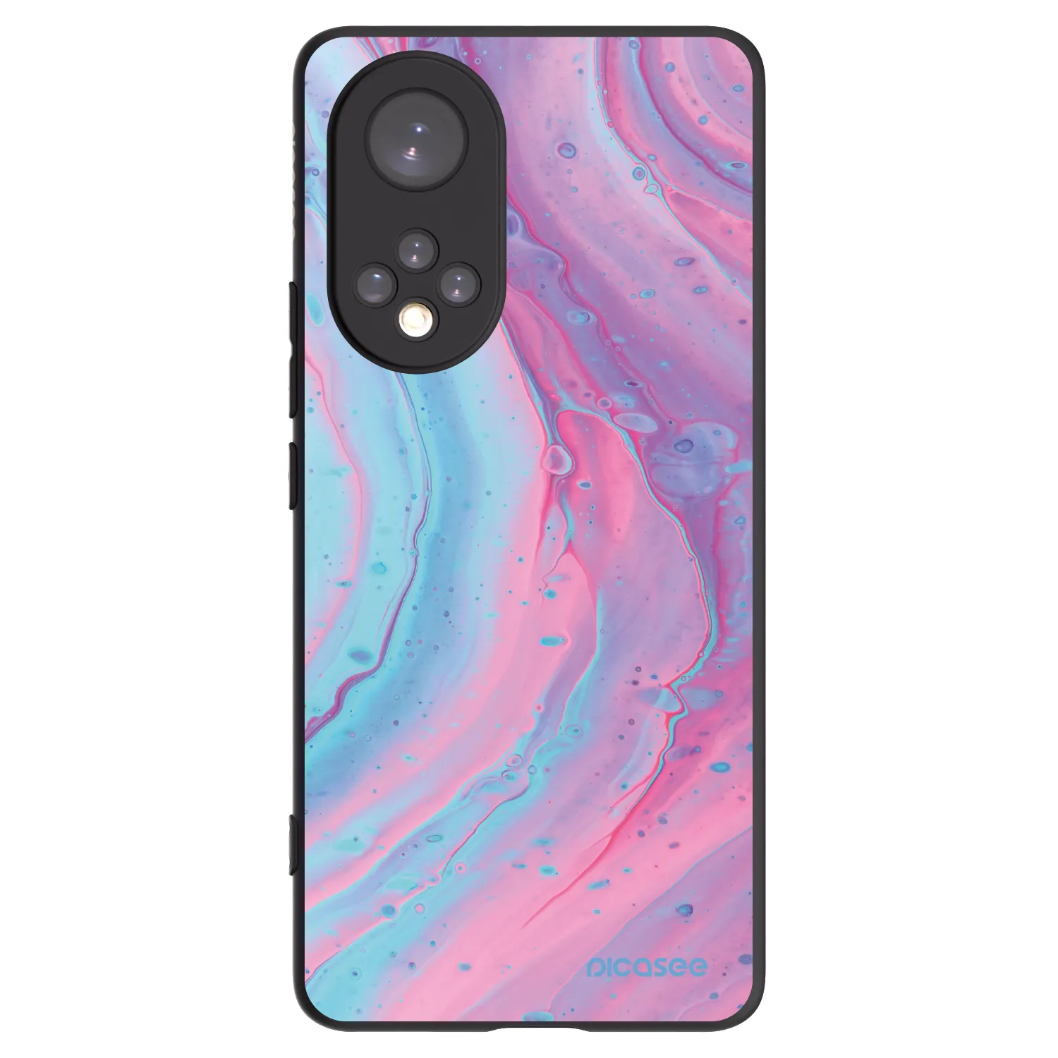 Picasee Huawei Nova 9 Hülle - Schwarzes Silikon - Pink liquid