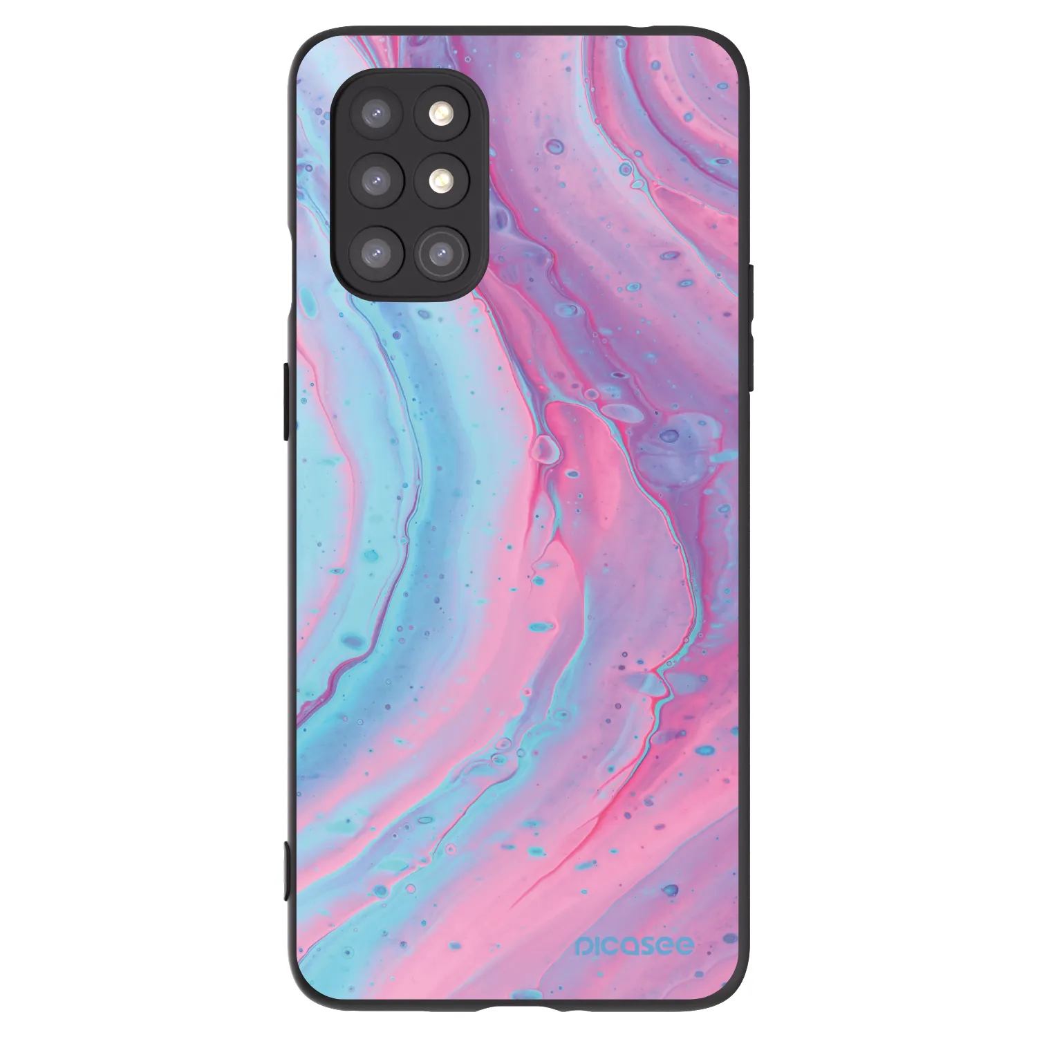 Picasee OnePlus 8T Hülle - Schwarzes Silikon - Pink liquid