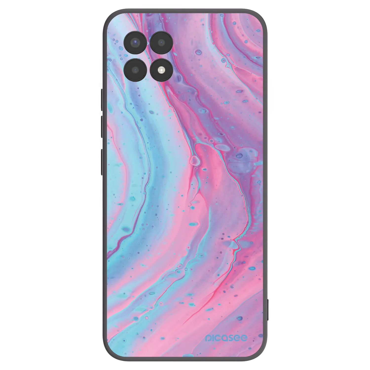 Picasee Realme 8i Hülle - Schwarzes Silikon - Pink liquid