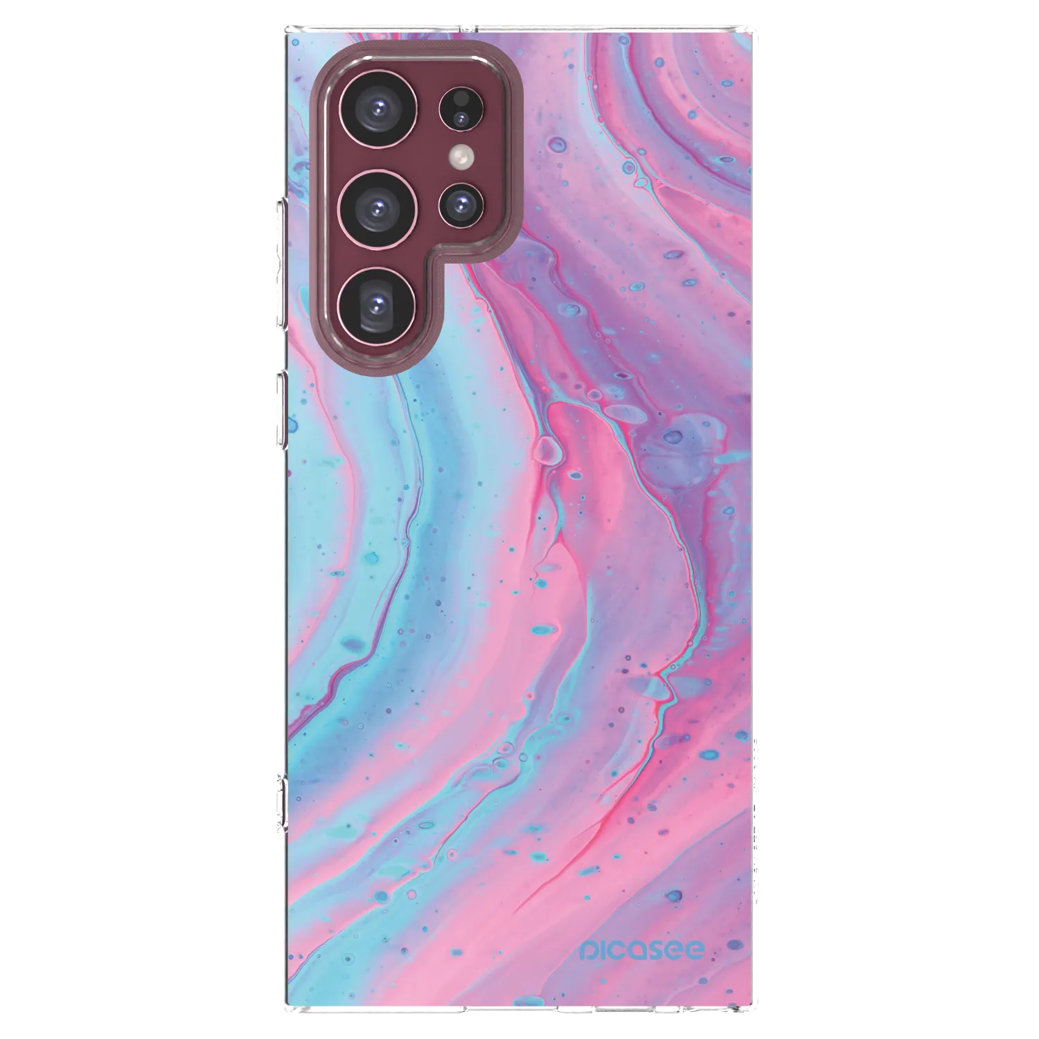 Picasee Samsung Galaxy S22 Ultra 5G Hülle - Transparentes Silikon - Pink liquid