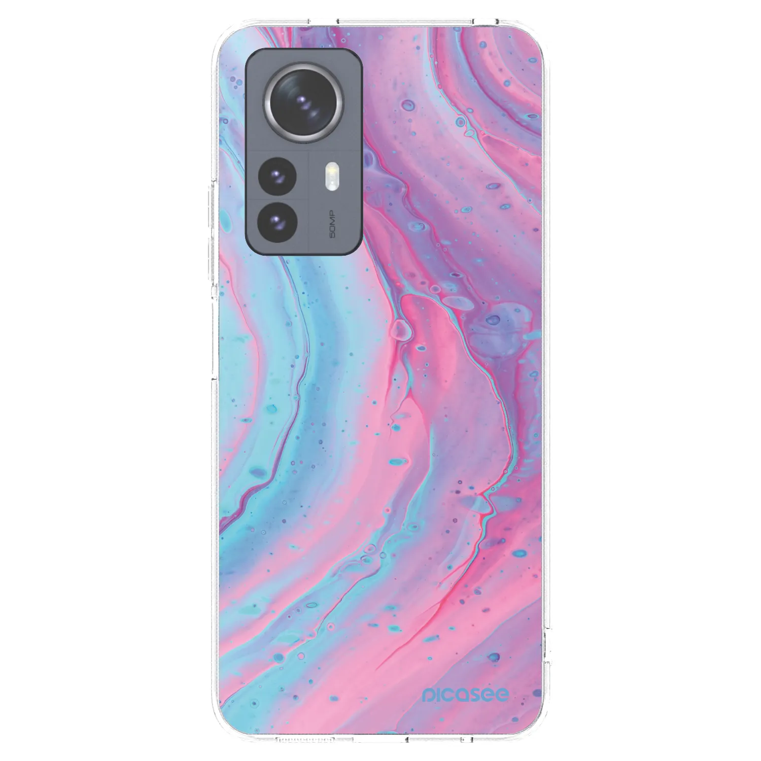 Picasee Xiaomi 12 Pro Hülle - Transparentes Silikon - Pink liquid