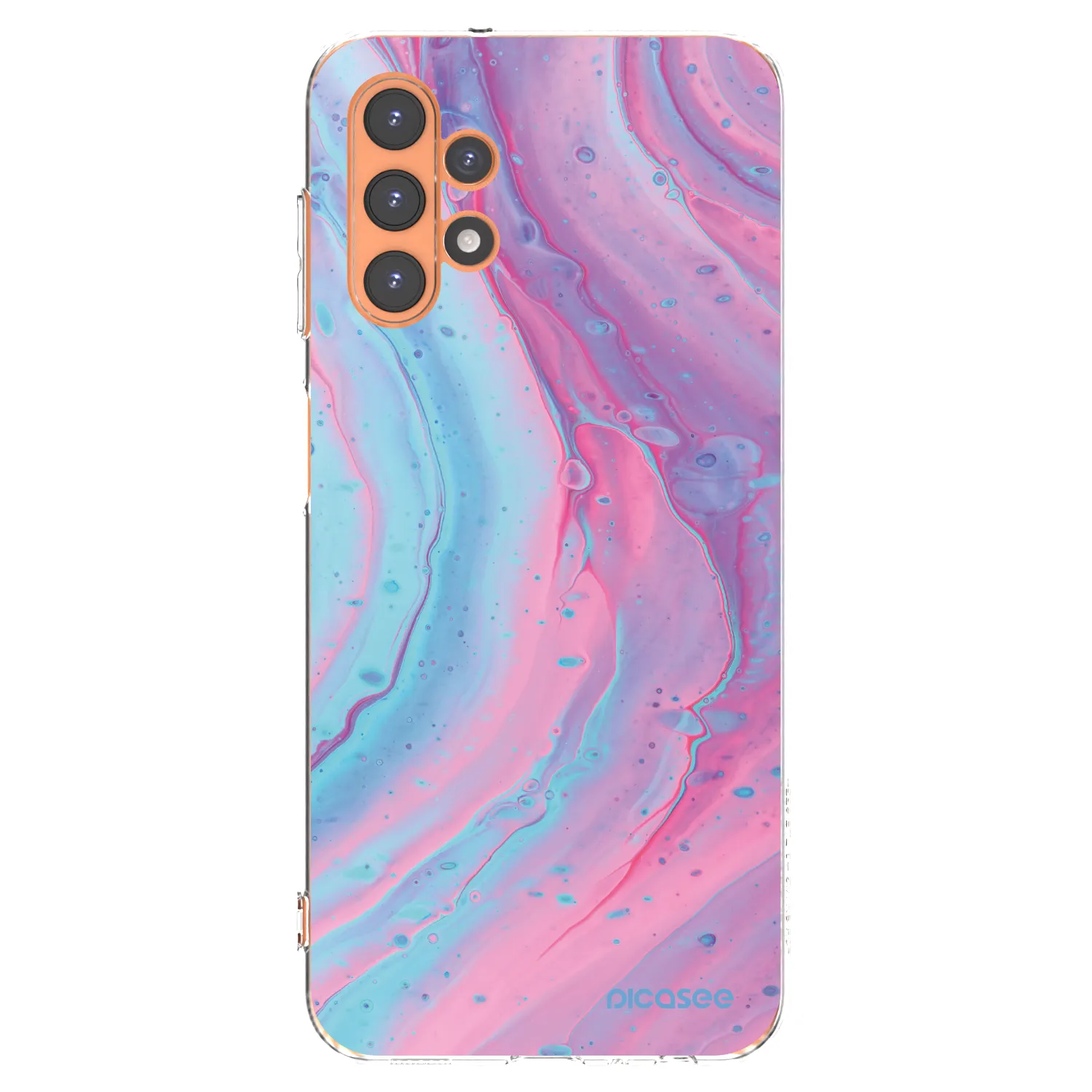 Picasee Samsung Galaxy A13 4G A135 Hülle - Transparentes Silikon - Pink liquid