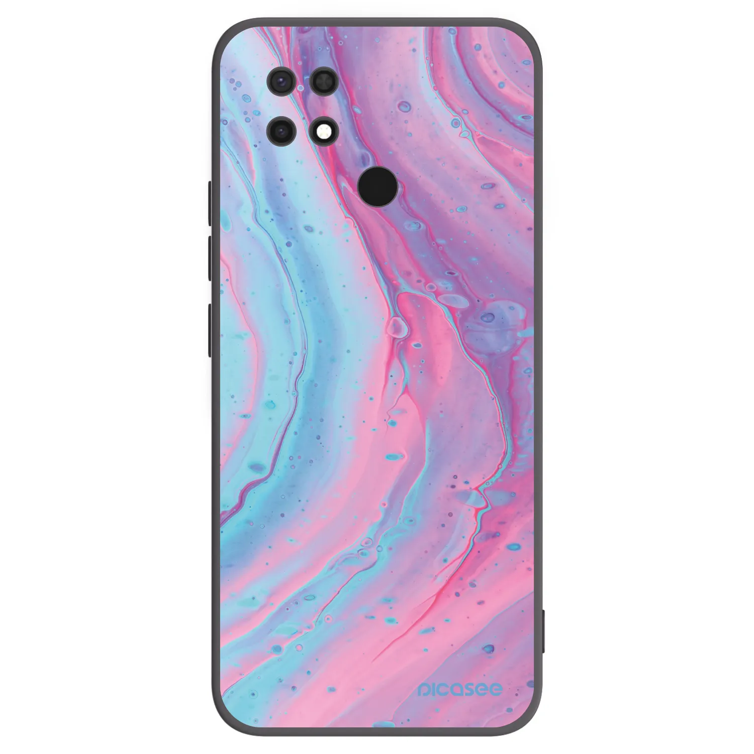Picasee Xiaomi Redmi 10C Hülle - Schwarzes Silikon - Pink liquid