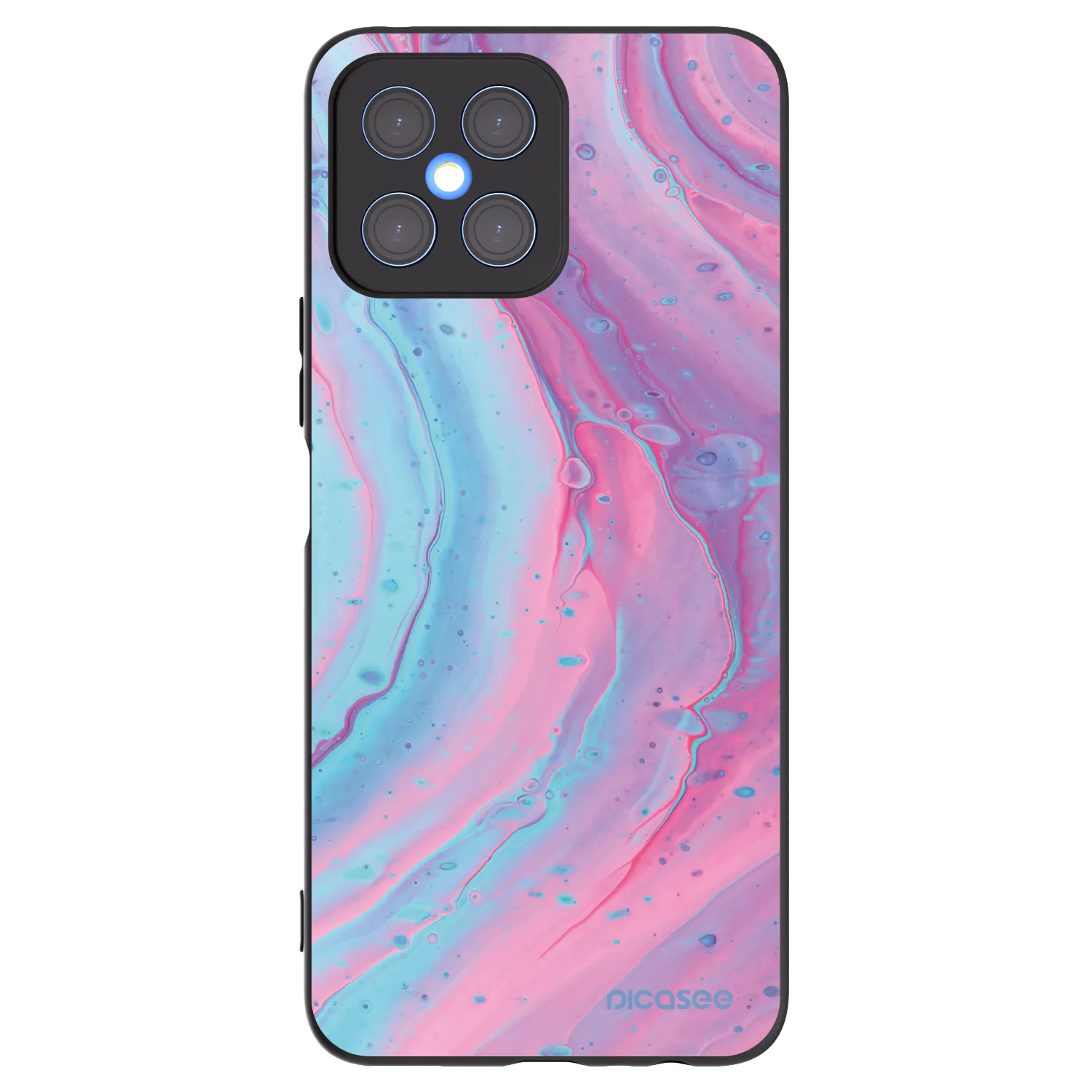Picasee Honor X8 4G Hülle - Schwarzes Silikon - Pink liquid