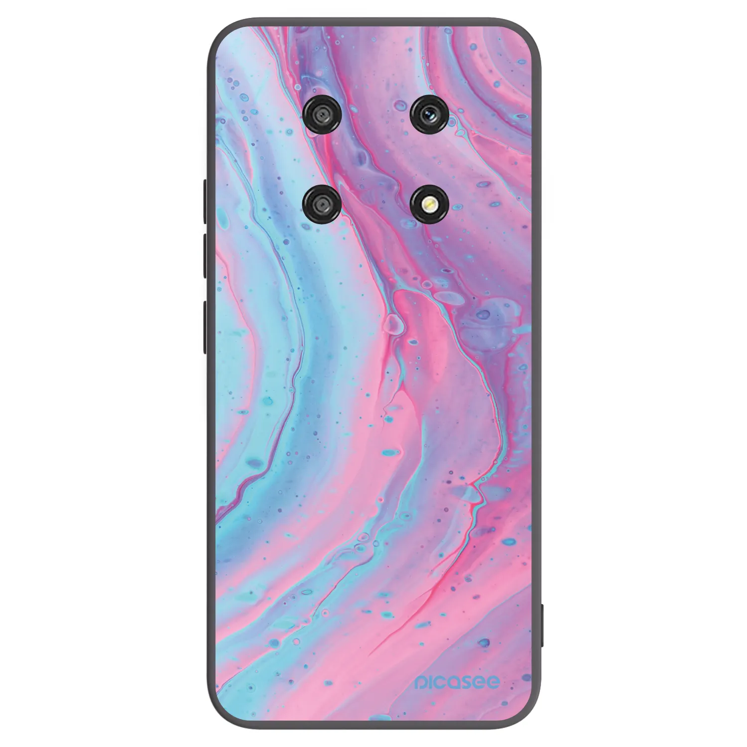 Picasee Honor Magic4 Lite 5G Hülle - Schwarzes Silikon - Pink liquid