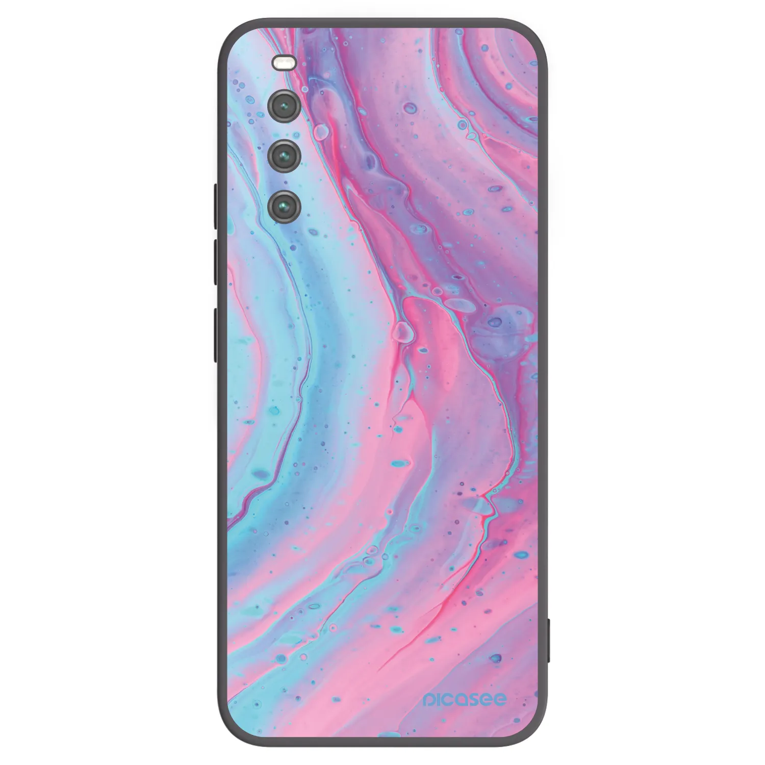 Picasee Sony Xperia 10 IV 5G Hülle - Schwarzes Silikon - Pink liquid