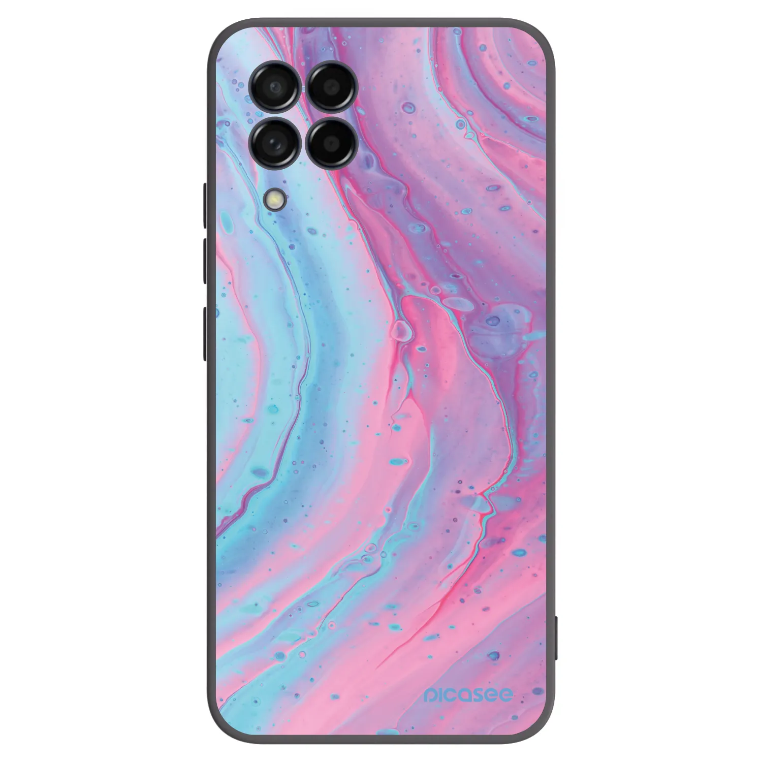 Picasee Samsung Galaxy M53 5G Hülle - Schwarzes Silikon - Pink liquid