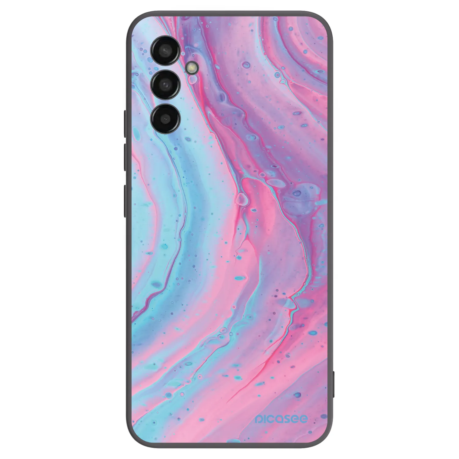 Picasee Samsung Galaxy M13 M135F Hülle - Schwarzes Silikon - Pink liquid
