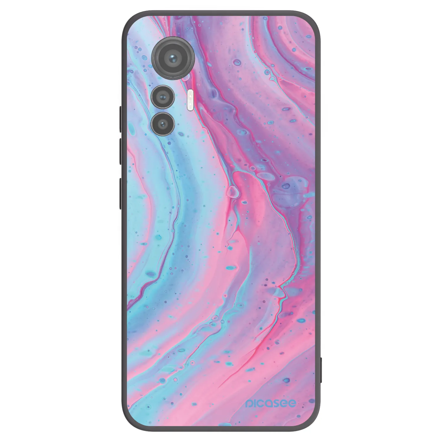 Picasee Xiaomi 12 Lite Hülle - Schwarzes Silikon - Pink liquid