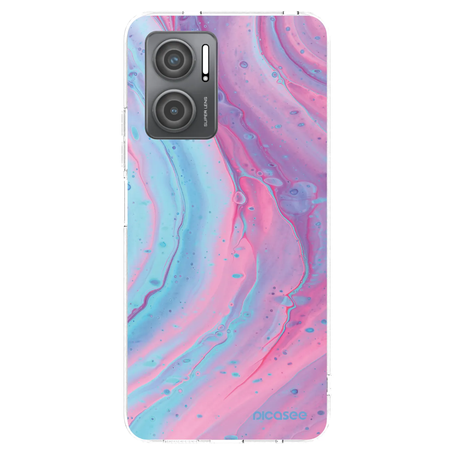 Picasee Xiaomi Redmi 10 5G Hülle - Transparentes Silikon - Pink liquid