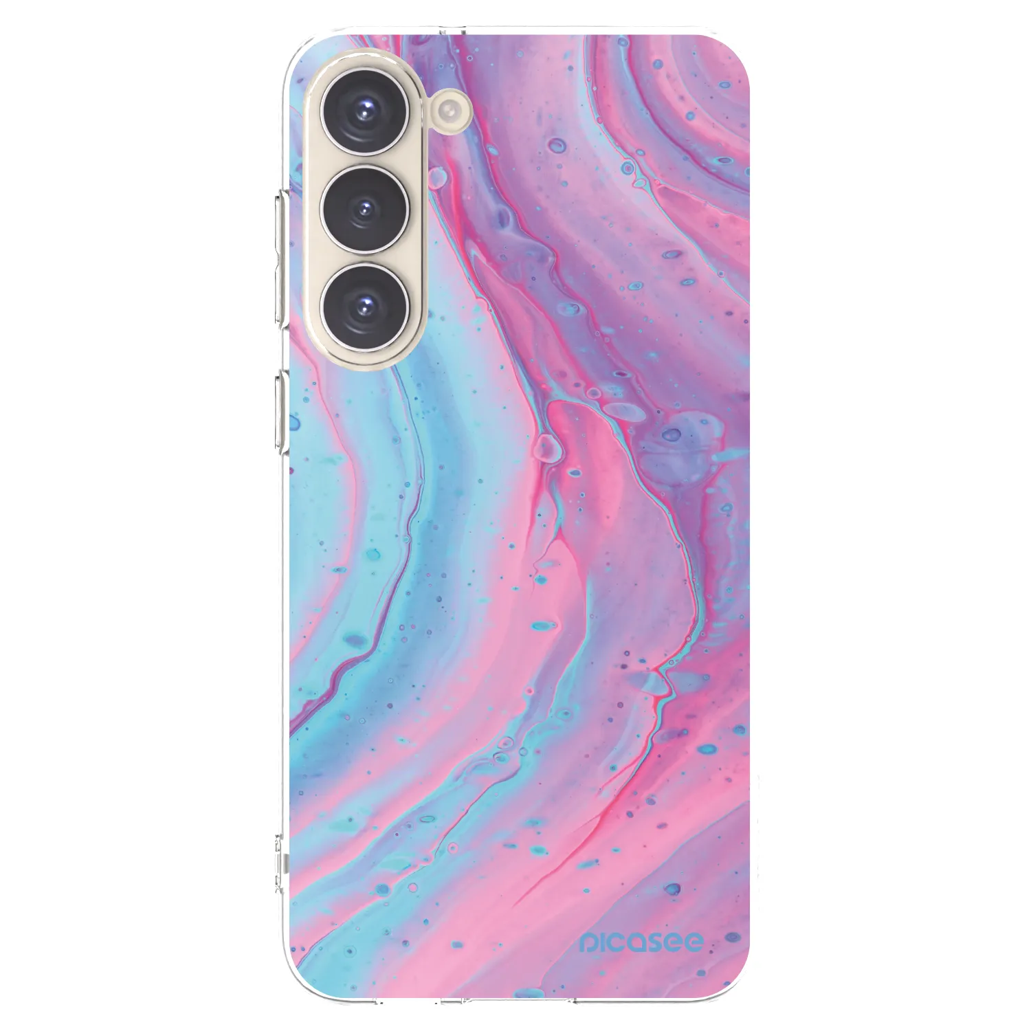 Picasee Samsung Galaxy S23+ 5G Hülle - Transparentes Silikon - Pink liquid