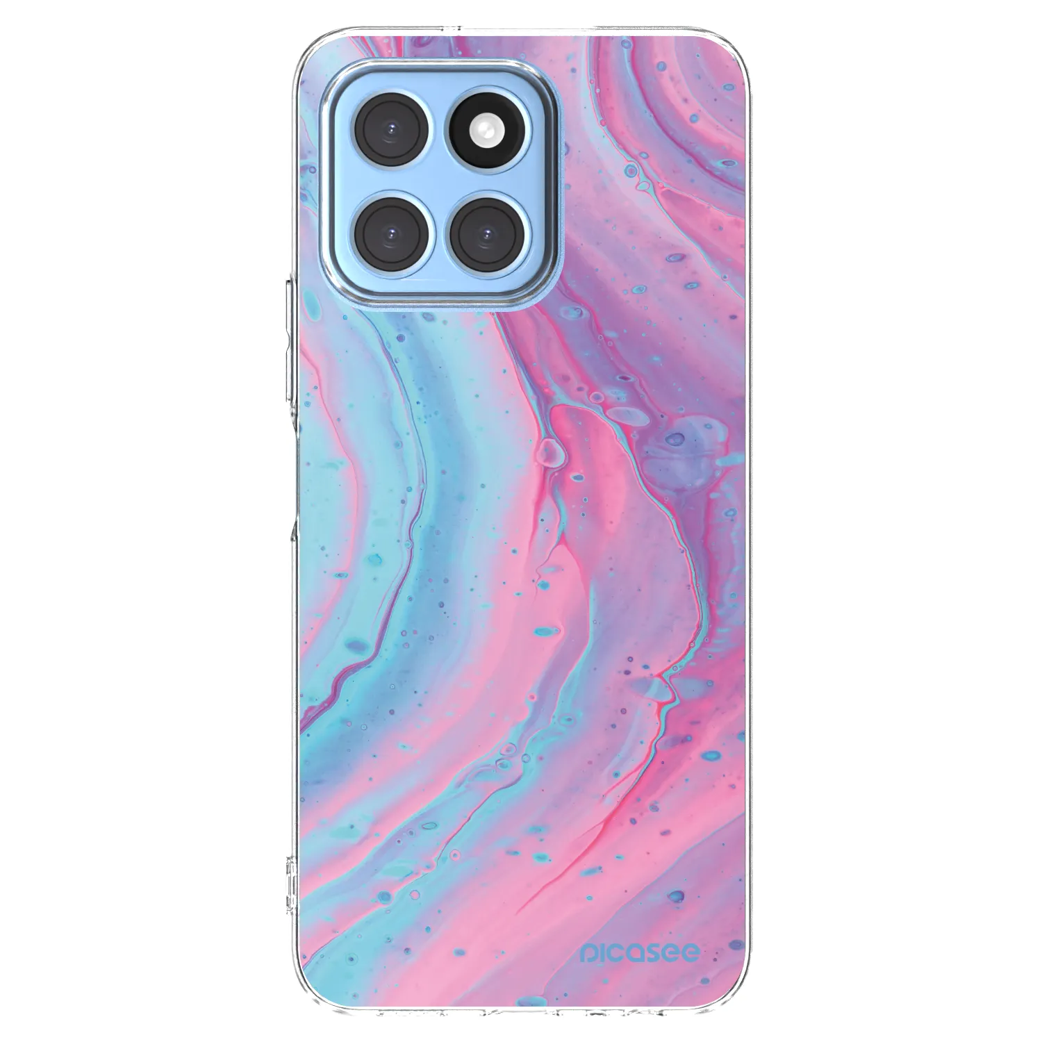Picasee Honor X8 5G Hülle - Transparentes Silikon - Pink liquid