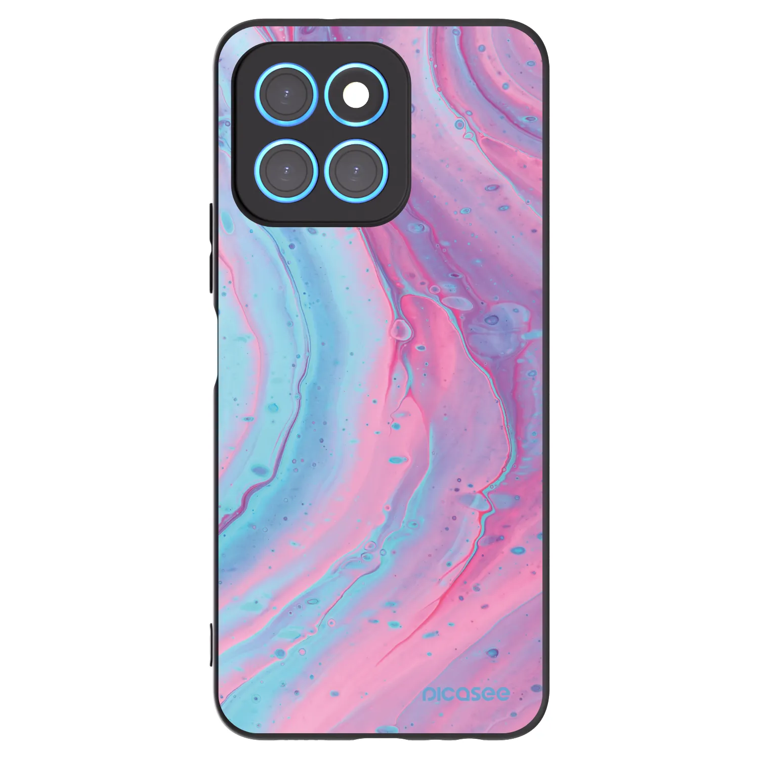 Picasee Honor X6 Hülle - Schwarzes Silikon - Pink liquid