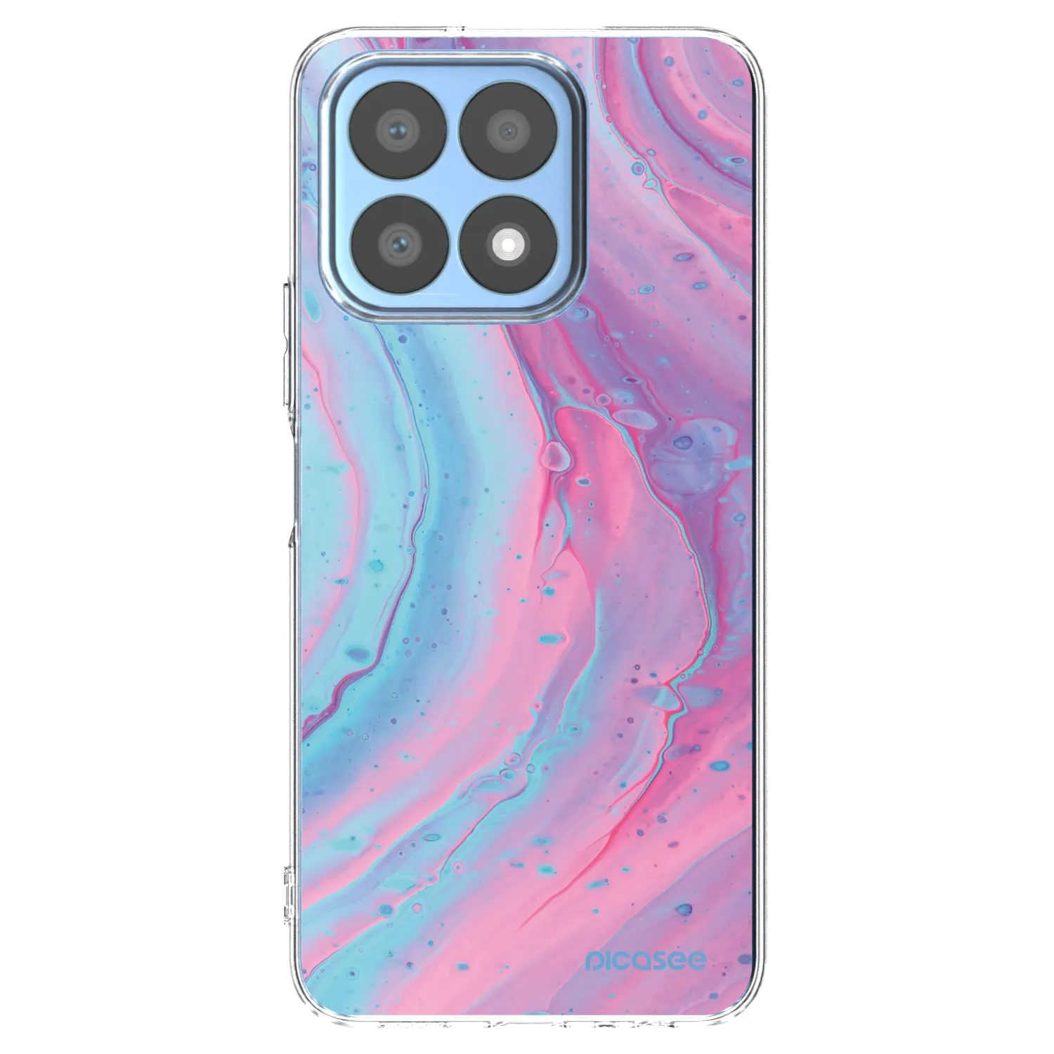 Picasee Honor X8a Hülle - Transparentes Silikon - Pink liquid